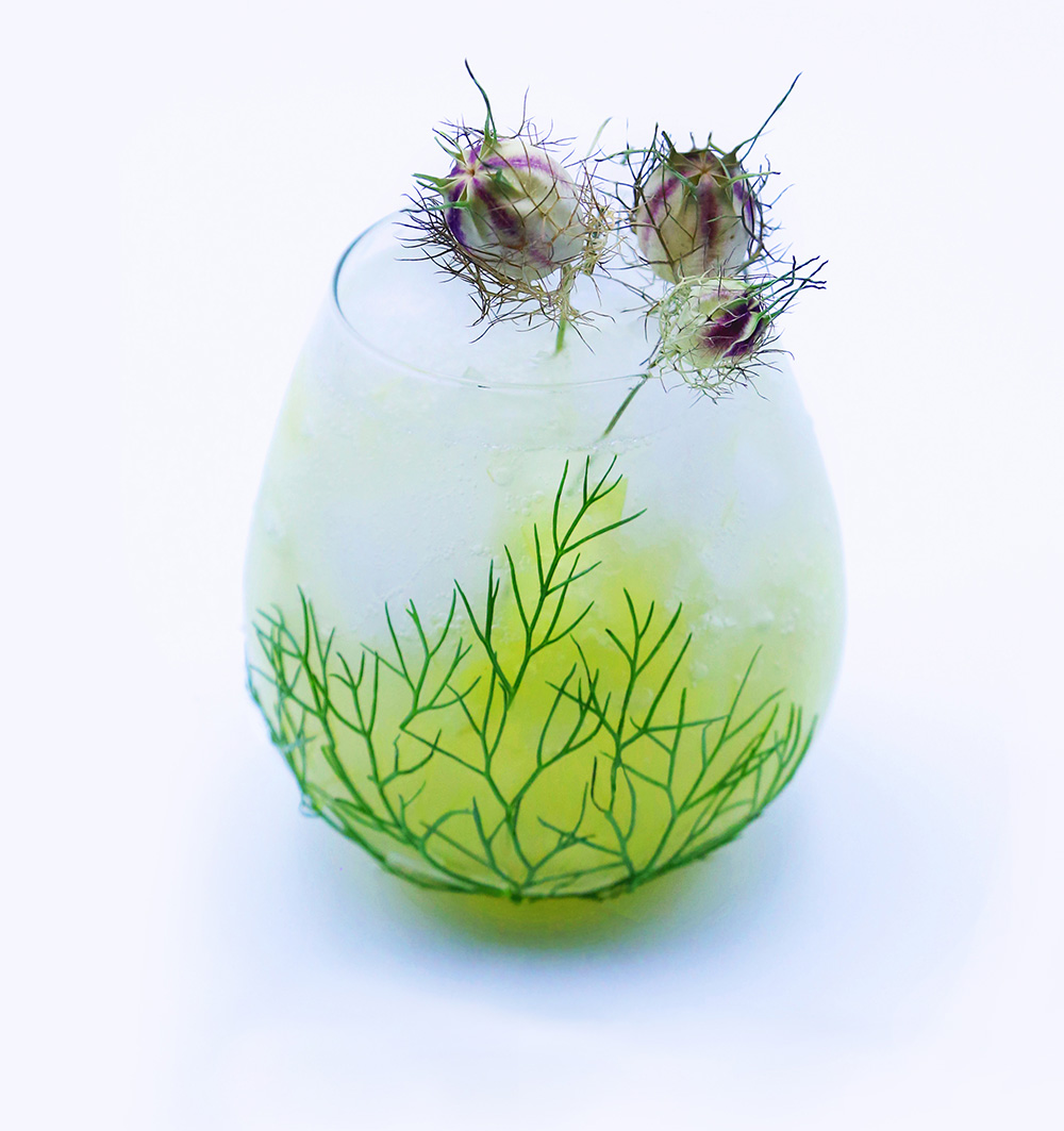 photo of a mocktail, White Grape Fennel Spritzer, by Mock-ups Mocktails